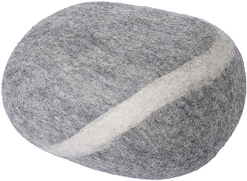 myfelt Carl - Filz Kieselstein, Meditationskissen, Yogakissen, Dekokissen hellgrau rund - Größe S