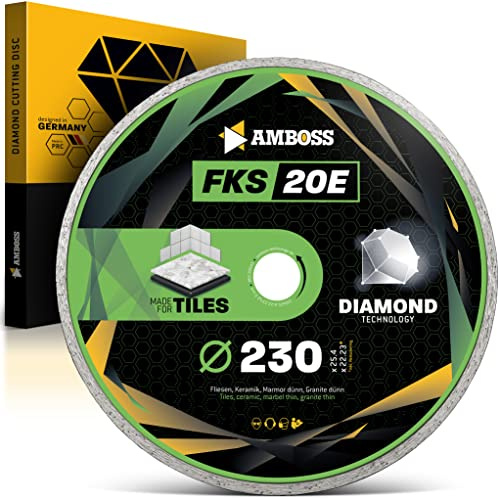 Amboss Diamant Trennscheibe Ø 230 mm x 22.2/25.4 FKS 20E - Trennen von Fliesen/Keramik/Granit/Marmor - Diamantscheibe/Diamanttrennscheibe Winkelschleifer