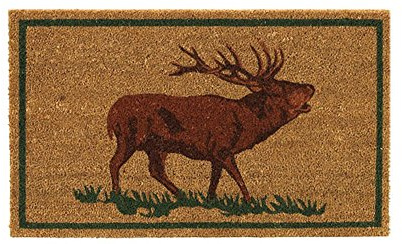 Akah Hirsch Fussmatte aus Kokosfaser, Braun, 75 x 45 cm