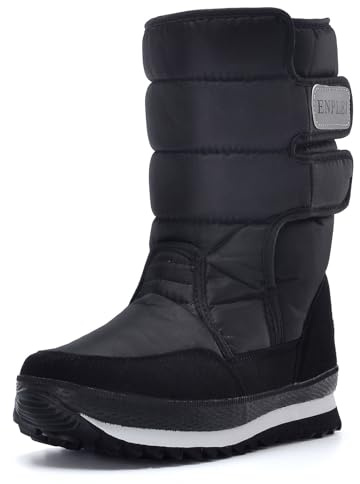DADAWEN Women's Waterproof Frosty Snow Boot Black US Size 6.5
