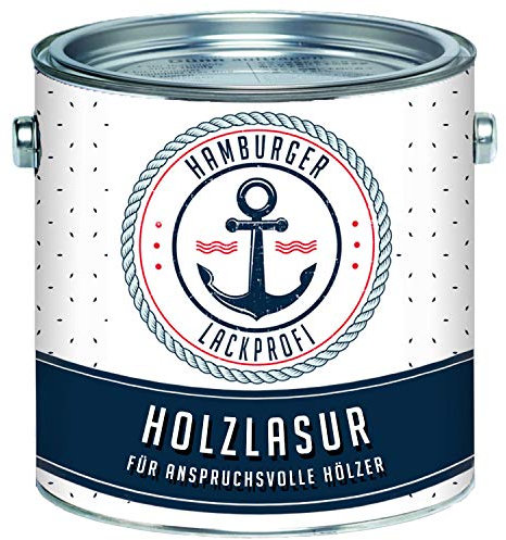 Universale Holzlasur AUSSEN Palisander Seidenmatt & Innen besonders atmungsaktiv & UV beständig // Hamburger Lack-Profi (5 L)
