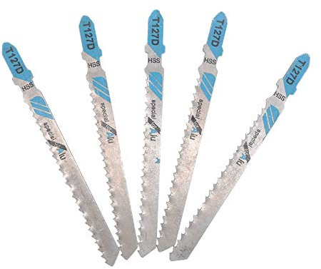 Jigsaw Blades MASO 5 PCS T127D T-Shank Jig Saw Blade Universal Jig Blade Assortment for Cutting Metal Wood PVC and More - fit Bosch, Dewalt, Hitachi, Makita, Festool etc