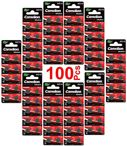 LOT en Paquet 100 Piles Bouton alcaline LR1130 AG10 Liseuses, Montres, calculatrices, caméras, pointeurs sans Mercure sans Mercure