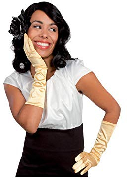 PARTY DISCOUNT Handschuhe Monte Carlo, Gold aus Satin, 40 cm