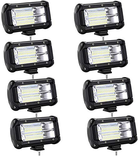 LZQ Faro da lavoro, 8 x 72 W, LED supplementari, 43200 lm, 10-30 V, 6000 K, impermeabile, IP67, 4 pollici