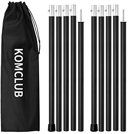 KOMCLUB Tent Poles Tarp Poles Aluminum Rods for Adjustable Tent Poles