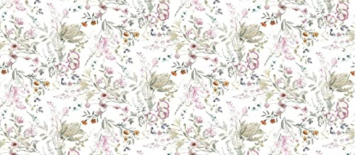 d-c-fix Wachstuchtischdecke Whisper Flower 1,40 m rund PVC-frei | Tischtuch im Vintage-Stil für den Küchen-, Ess- oder Gartentisch – lebensmittelecht, abwaschbar & wasserdicht