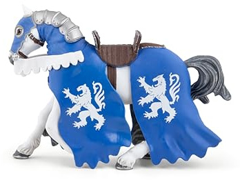 Papo - Tierfigur - Pferd des Löwenritters mit der Lanze, Fantastische mittelalterliche Abenteuer, Kinderspielzeug ab 3 Jahren - Handgemalte Helden und Legenden