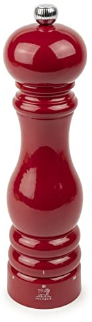 PEUGEOT - Salzmühle Paris u‘Select 22 cm + Steinsalz - 6 voreingestellte Mahlgrade - Aus PEFC-zertifiziertem Holz - französisches Know-how - Passionsrot lackiert, Rot