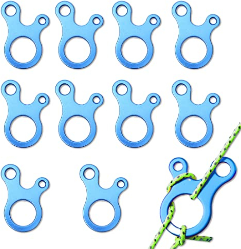 10 Stücke Seilspanner Aluminiumlegierung Zeltspanner Zelt Seil Schnalle Dreilochspanner Schnurspanner Seilspanner Camping Aluminiumlegierung für Zelt Outdoor Wandern Camping Picknick