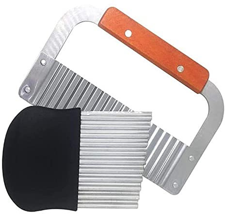 Crinkle Chopper Kartoffelchip-Schneider Wellenschneider Obst Gemüse Salat Schneider Werkzeug Kartoffelschneider Gewelltes Messer Edelstahl