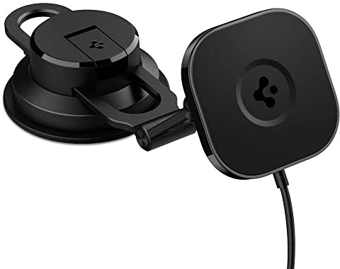 Spigen OneTap Pro 3 MagFit MagSafe Autohalterung mit Ladefunktion, Magnetisches Kabelloses Auto Handyhalterung Ladegerät Kompatibel mit iPhone 17/16/15/14/13/12 Pro Max Air, MagSafe Hüllen - Schwarz