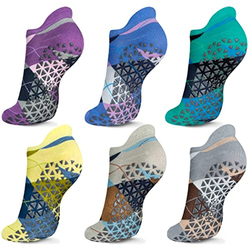 Hromec Non Slip Yoga Socks with Grips for Pilates, Ballet, Barre, Barefoot,Bikram,Hospital Anti Skid Socks for Women and Men