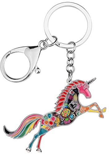WEVENI Legierung Laufendes Pferd Schlüsselanhänger Zubehör Emaille-Schmuck für Frauen Mädchen Auto Brieftasche Charms