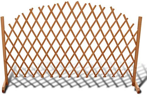 JUNZAI Clôture en Treillis Bois Solide 180x100 cm,Barriere Jardin Exterieur,Barriere Jardin,Portillon Grillage