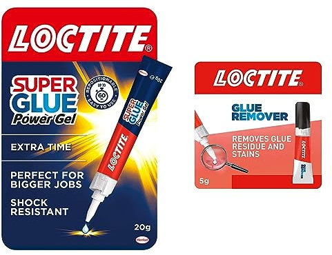 Loctite Super Glue Power Gel 20g, All Purpose Adhesive for Repairs, Super Strong Clear Glue for Various Materials, Superglue for Precise Repairs, 1 x 20g, Loctite Glue Remover