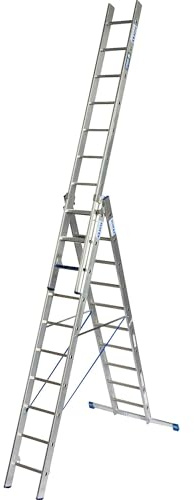 KRAUSE | Profi-Vielzweckleiter STABILO + S | 3-teilig | Stufen/Sprossen-Kombination | 3 x 10 Stufen/Sprossen