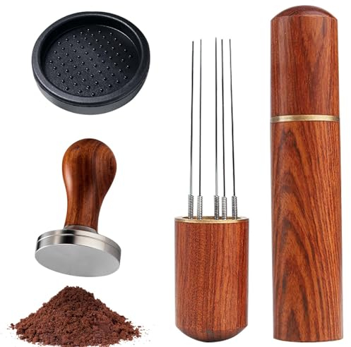 Molbory Tamper per caffè da 51 mm, set di tamper per espresso, in acciaio inox 304, tappetino per caffè e amanti del caffè