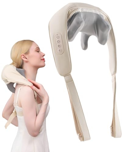 Massagegerät Elektrisch Nackenmassagegerät mit Wärmefunktion für Schulter Nacken Rücken Shiatsu Massagegeräte 4D-Rotation Massage, Muskelschmerzlinderung für Nacken, Rücken, Schulter, Geschenke