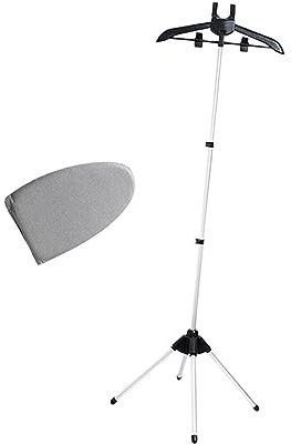 rockible Foldable Ironing Machine Rack Garment Clothes Hand Dryer Garment Steamer Rack, black