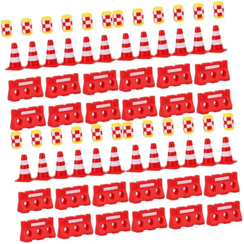 Vaguelly 144stücke Teiliges Mini Verkehrskegel Wasserbarrieren Und Eimer Lernspielzeug Für Verkehrserziehung Kognitive Entwicklung Und Interaktives