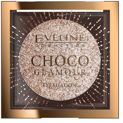 Eveline Cosmetics Choco Glamour Luminous Eye Shadow Topper - Luxuriöser Hochglanz-Glitzer für strahlendes Make-up, vegane Formel, geeignet für nasse und trockene Anwendung