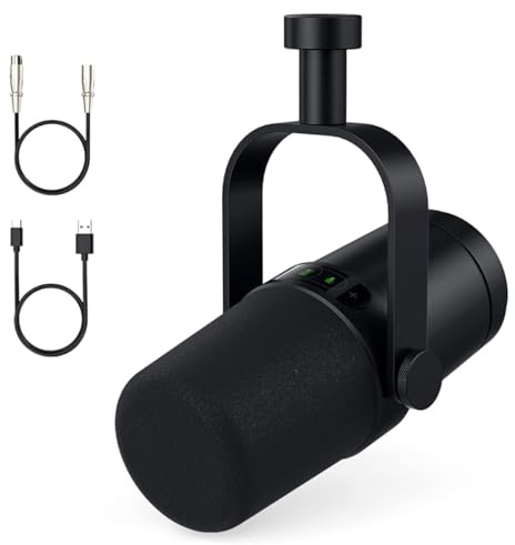 Namvo True Acoustic Dynamisches Mikrofon, Rauschunterdrückung Dynamisches Funkmikrofon, Professionelles Podcast-Mikrofonset mit Sprachisolierungstechnologie