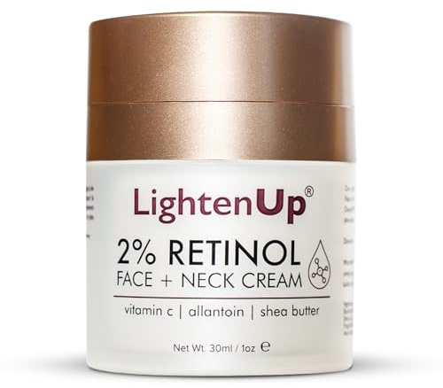 ⁠LightenUp Anti Ageing 2% Retinol Face & Neck Cream - 1 fl oz / 30 ml - With Vitamin C, Allantoin & Shea Butter