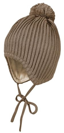 maximo MINI-Mütze ausgenäht, Fang Pompon, Jerseyfutter