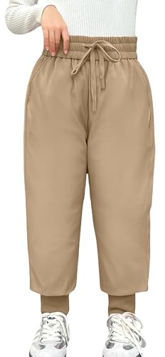 SEAUR Skidbyxor för barn varma dunbyxor ultra pojkar flickor snöbyxor för barn unisex vinter, kastanj, 152/158 cm