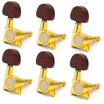 ifundom 6stücke Teiliges Gitarren-stimmmechaniken Oval Goldfarben Gitarre Und Holzgitarre Rechts Langlebig Und Idealer Ersatz Für Abgenutzte Stimmwirbel