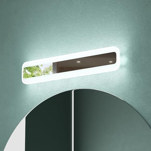 Mai & Mai Spiegelleuchte Bad 3000K-6000K 40cm LED Spiegellampe Badezimmer | Badlampe mit einstellbarer Farbtemperatur, 14W Wandleuchte Badezimmerlampe für Spiegel, Chrom, LumaRay