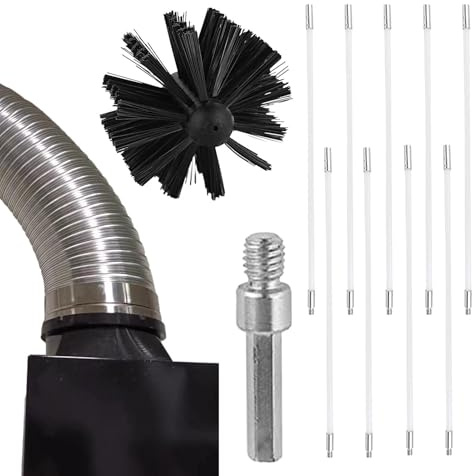 Dryer Vent Cleaner Kit | Portable Lint Cleaning Brush,Dryer Duct Cleaner, Flexible Chimney Cleaning Rods, Bendable Wood Stove Cleaning Kit for Boiler
