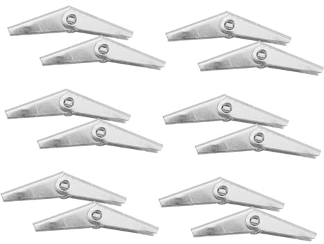 DECOMELODY Chevilles à Bascule pour en Fer Galvanisé M8, 12 Pièces et Résistantes Faciles à Transporter Ancrages Muraux Robustes Projets DIY et Réparations Mobiles