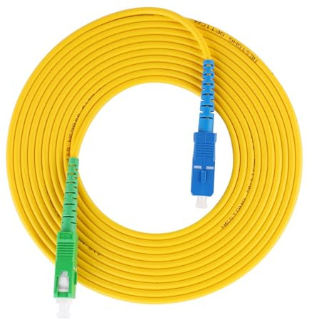 RIZGHWOY Jumper in Fibra Ottica Senza Single con Interfaccia SCAPCSCUPC, Lunga 15 Metri, Custodia in PVC, Ideale per le Reti