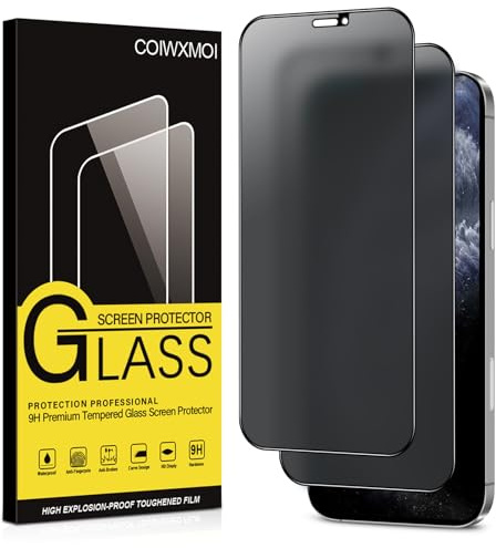 Coiwxmoi Matt Sichtschutz Panzer Schutz Glas für iPhone 11 Pro/X/XS,Matte Anti-Spähen Sichtschutzfolie 9H Härte HD Anti-Spy Schutzfolie Blendschutz Anti-Fingerabdruck Kratzfest Panzerfolie,2 Stück