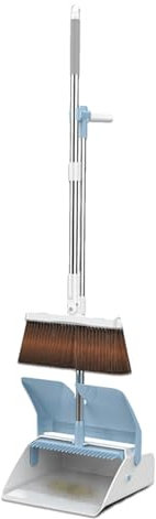 Juego de Escoba y recogedor - Combinación Vertical y Ligera de recogedor y Cepillo con Mango Largo | Juego de escobas para casa, Cocina, habitación, Oficina, vestíbulo, Limpieza de Suelos.