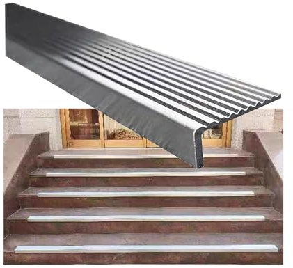 Safety Stainless Steel Step Treads Stair Nosing Trim Outdoor Concrete Stair Nose Molding For Step Edge Protector, Stair Edging, Transition Strip, Metal Corner Trim(W 10CM(4IN),L 100cm(40 in))