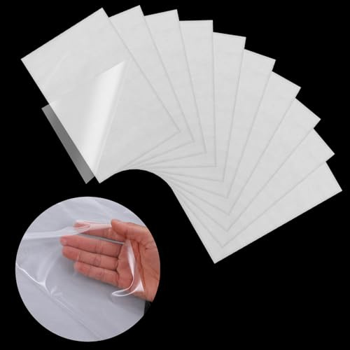 LXUEJIE 10 Lámina autoadhesiva de doble cara para planchar, tamaño A4, 20 x 30 cm, parche para planchar y planchar de doble cara