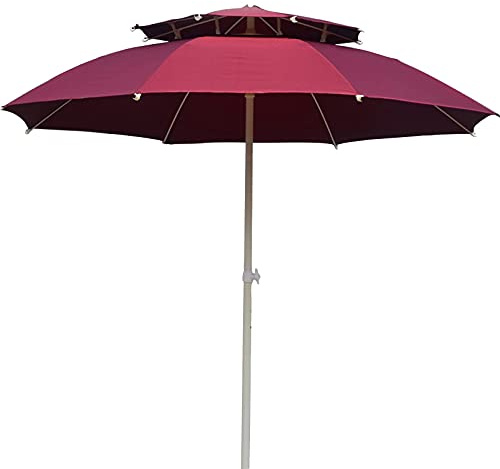 Parasol de, Parapluie de Parasol à Double Haut de 2,5 m, Teinte extérieure, Balcon, Cour, Plage