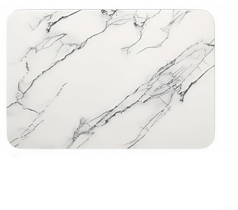 Piedra de diatomita PU baño piso Mat antideslizante secado rápido absorbente baño alfombra 60x40CM (blanco)
