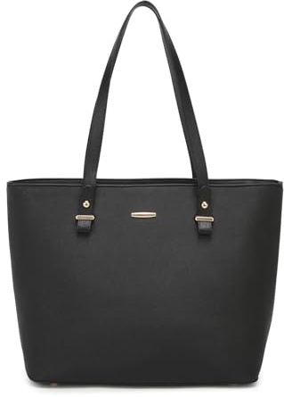 Pahajim Handtasche Damen Groß Tote Bag PU Leder Shopper Tasche Damen Schultertasche für Arbeit, Reisen und Einkaufen(Schwarz)