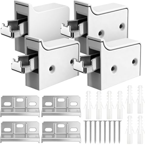 Fixation Meuble Suspendu Lot de 4 | Support Étagère Murale pour Salle de Bain et Salon, Charge Max 150 kg