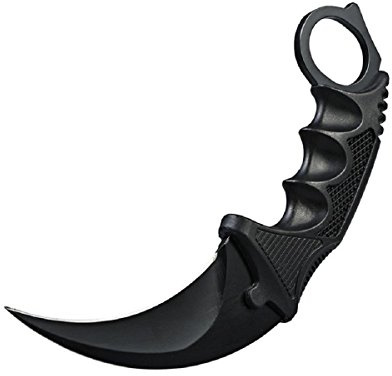 Edelstahl Fox Werkzeug-Survival Camping Messer Butterfly Trainer Karambit Jagdmesser Huntsman Dagger Knife, schwarz