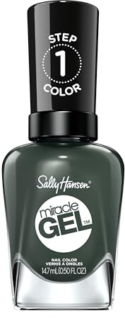 Sally Hansen Miracle Gel Nagellack, 762 Leaf Me Be, grünliches Taupe, Khaki, 15 g