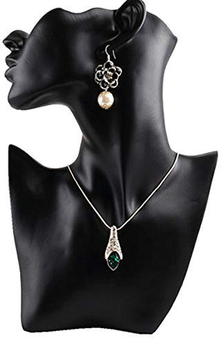 Homeanda Resin Necklace Pendant Chain Earring Jewelry Jewellry Bust Mannequin Organizer Holder Stand(Black)