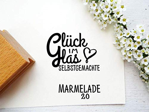 Stempel Glück im Glas Marmeladenetikett für jede Marmelade, selbst ausfüllen, Universaletikett, selbstgemacht, Geschenke aus der Küche