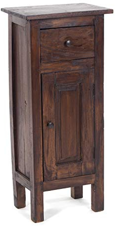 DESIGN DELIGHTS Holz FLURSCHRANK Plant 80 | 80x36x25cm (HxBxT), Mahagoni Recyclingholz | Shabby Chic Telefontisch | Farbe: 03 Dunkelbraun