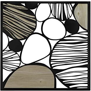 KunstLoft Wanddeko Metall | 100% HANDGEFERTIGT | 78x78x2,5cm | Wandbild Metall 'Portrait of Stones' | Abstrakt | Schwarz Grau | Wandskulptur | Metalldeko Wand Wohnzimmer