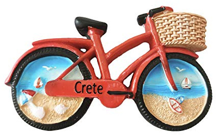 3D-Kühlschrankmagnet in Fahrradform, Kreta, Griechenland, Souvenir, Geschenk, handgefertigt, Heim- und Küchendekoration, Kreta, Kühlschrankmagnet-Kollektion